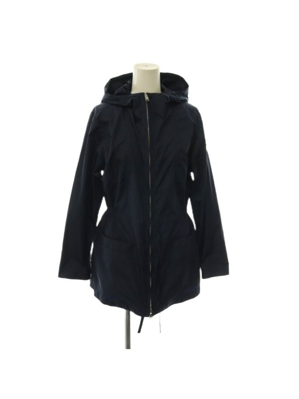 Prada 3 Triangle Logo Hooded Nylon Jacket Zip Up Navy 38